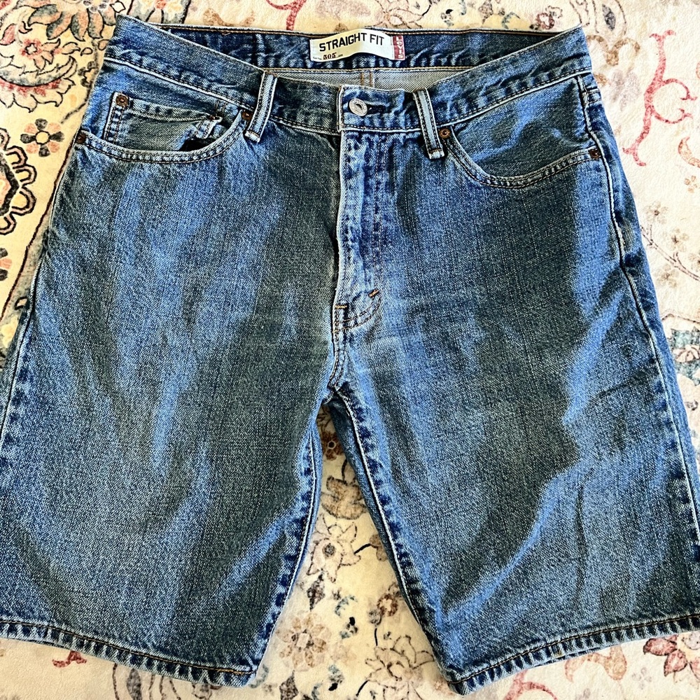 Levi's Straight Fit Indigo Denim Shorts